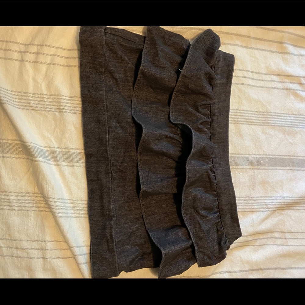 Black denim layered miniskirt